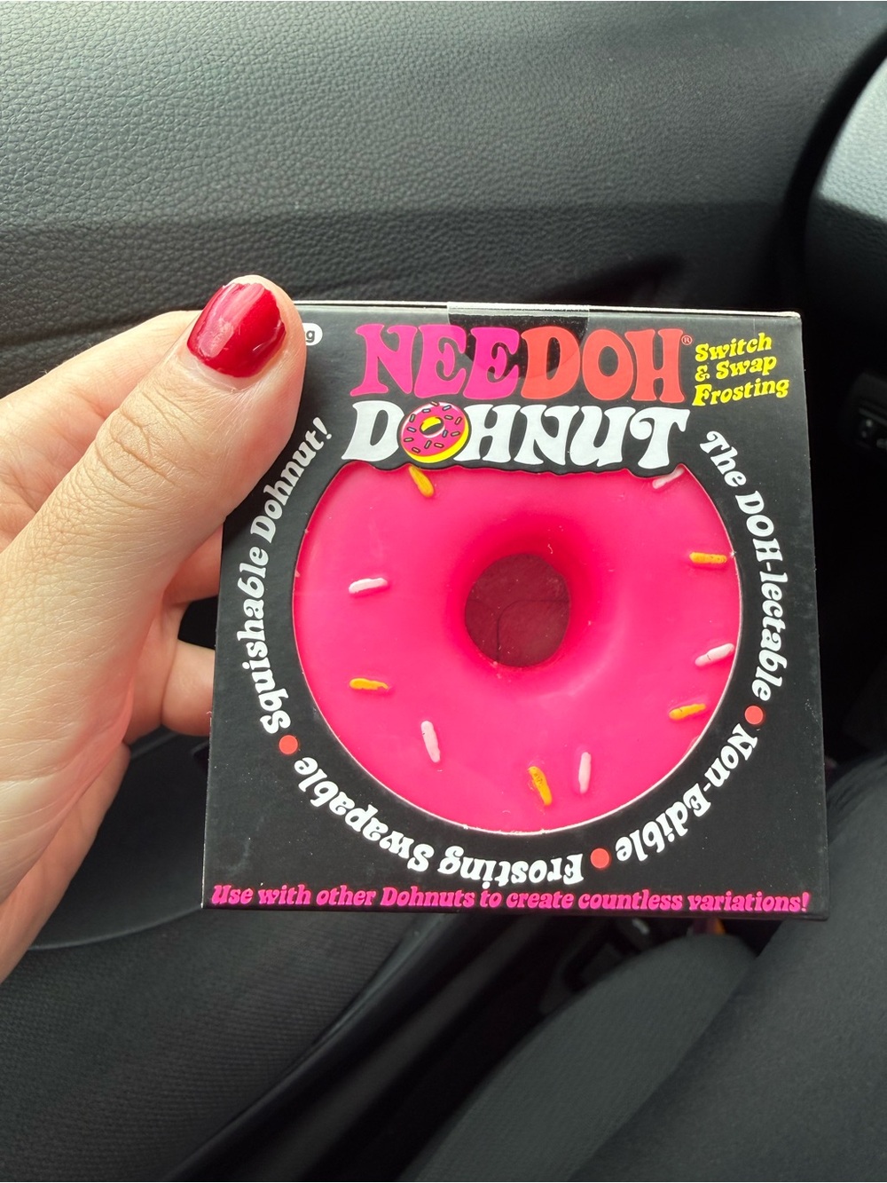 Authentic RARE Needoh Dohnut Pink Squishable Toy